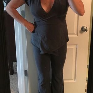 Prana hemp grey wrap top